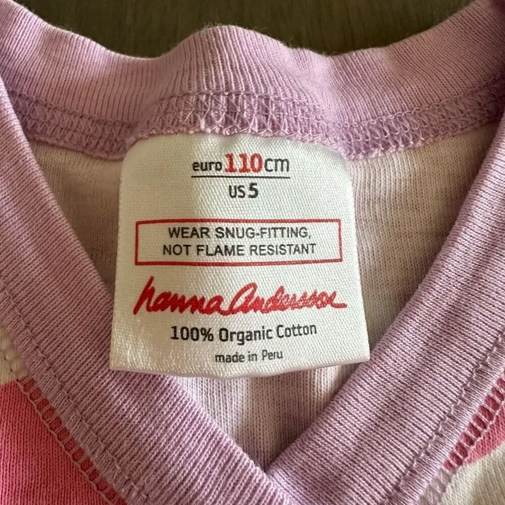 Hanna Andersson size 5 crossover Fresh Pink Long John Pajama TOP ONLY